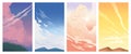 Beautiful sky set. Sunrise or sunset with pink clouds and sunshine Royalty Free Stock Photo
