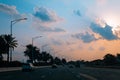 Beautiful sky at sunset, clouds during sunset