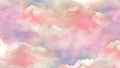 Beautiful sky with watercolor-style clouds in shades of white and pink Royalty Free Stock Photo