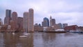 Beautiful Skyline of Boston view from the harbor - travel photography Royalty Free Stock Photo