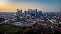 Beautiful skyline of the Canary Wharf financial district in London, United Kingdom Royalty Free Stock Photo