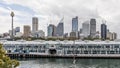 The beautiful skyline of central Sydney, Australia, seen from the Embarkation Park