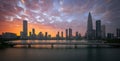 Beautiful skyline of Shenzhen at sunset Royalty Free Stock Photo