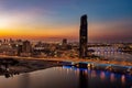 A beautiful skyline view of Dubai, UAE as viewed from Dubai Festival City