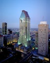 Beautiful skyscrapers of Montreal at dusk