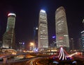 Beautiful skyscrapers,night view city building of Pudong, Shanghai, China. Royalty Free Stock Photo