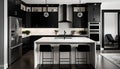Beautiful sleek and modern kitchen, Generative AI