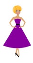 Beautiful slender woman in lilac dress