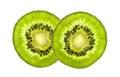 Beautiful slice of fresh juicy kiwi isolated on white Royalty Free Stock Photo