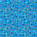 Beautiful small colored circles on a blue background abstract geometric pattern