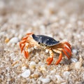 Crab on a beach ai generated image Royalty Free Stock Photo