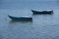 Beautiful small fishing boats and fisher man on the sea with blue sky background and southeast asia bay part 2 Royalty Free Stock Photo