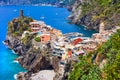 Beautiful small fishing village Vernazza in Cinque terre, Liguria, Italy Royalty Free Stock Photo