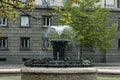 Beautiful small fountain water in front of the presidency in  the city center, Sofia Royalty Free Stock Photo