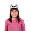 Beautiful small girl with a crown of princess