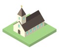 Beautiful small isometric church Royalty Free Stock Photo