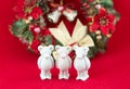 Beautiful small plaster bear wishes Merry Christmas