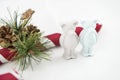 Beautiful small plaster bear wishes Merry Christmas