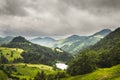 Beautiful small Spajici lake on Tara mountain in Serbia Royalty Free Stock Photo