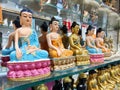 Beautiful small statues of Buddha at the MG Marg, Gangtok, Sikkim. Image was clicked at a small unknown shop of MG Marg, Gangtok,