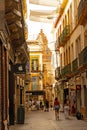 beautiful small street in the old town of Seville