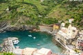 Beautiful small town of Vernazza in the Cinque Terre national Park. Italian colorful landscapes