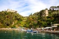 Beautiful small village Portofino with colorfull houses, luxury boats and yachts in little bay harbor. Liguria, Italy Royalty Free Stock Photo