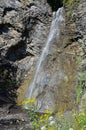 Beautiful small waterfall in the gorge, Itum-kale, Chechnya, Russia Royalty Free Stock Photo