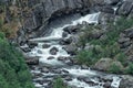 Beautiful small waterfall in mountains of Norway Royalty Free Stock Photo