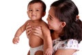 Beautiful smile of baby and mother Royalty Free Stock Photo