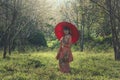 Beautiful smile in Kimono traditional dress