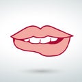 a beautiful smile lip icon on a white background