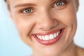 Beautiful Smile. Smiling Woman With White Teeth Beauty Portrait. Royalty Free Stock Photo