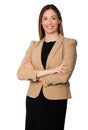 Beautiful smiling businesswoman arms folded standing Royalty Free Stock Photo