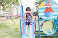 Beautiful smiling cute girl on a playground Royalty Free Stock Photo