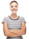 Beautiful smiling face of young woman with healthy clean skin Royalty Free Stock Photo