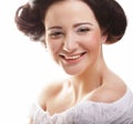 Beautiful smiling face of young woman with healthy clean skin Royalty Free Stock Photo