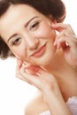 Beautiful smiling face of young woman with healthy clean skin Royalty Free Stock Photo