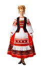 Beautiful smiling girl in Belarusian national costume Royalty Free Stock Photo