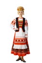 Beautiful smiling girl in Belarusian national costume Royalty Free Stock Photo