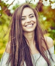 Beautiful smiling girl outdoor portrait Royalty Free Stock Photo