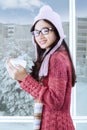 Beautiful smiling girl with winter clothes Royalty Free Stock Photo