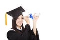 Smiling Graduate woman looking with Degree