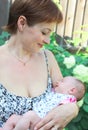 Beautiful smiling mother holding baby Royalty Free Stock Photo