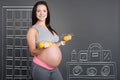 Beautiful smiling pregnant woman doing sport exercises Royalty Free Stock Photo