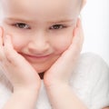 Beautiful smiling preschool child close up