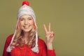 Smiling woman wearing winter clothing. Royalty Free Stock Photo