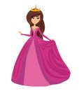 Beautiful smiling young queen - isolated illustration