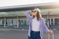 Woman goes to the airport Royalty Free Stock Photo