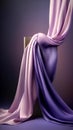 Beautiful smooth elegant violet purple satin silk, generative AI. Royalty Free Stock Photo